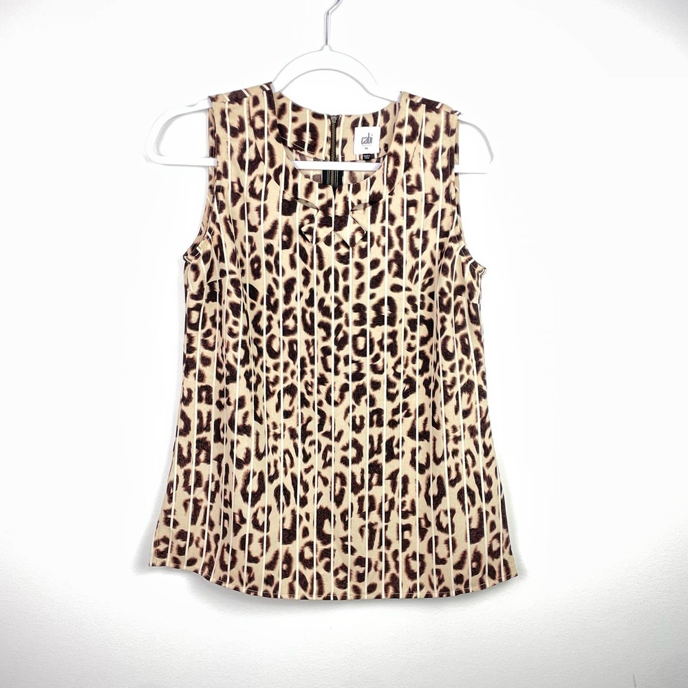 Cabi Style 3070 Leopard Print Cheetah Blouse Size XS